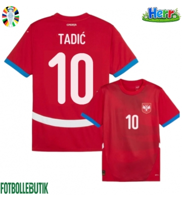 Serbien Dusan Tadic #10 Hemmatröja EM 2024 Kortärmad